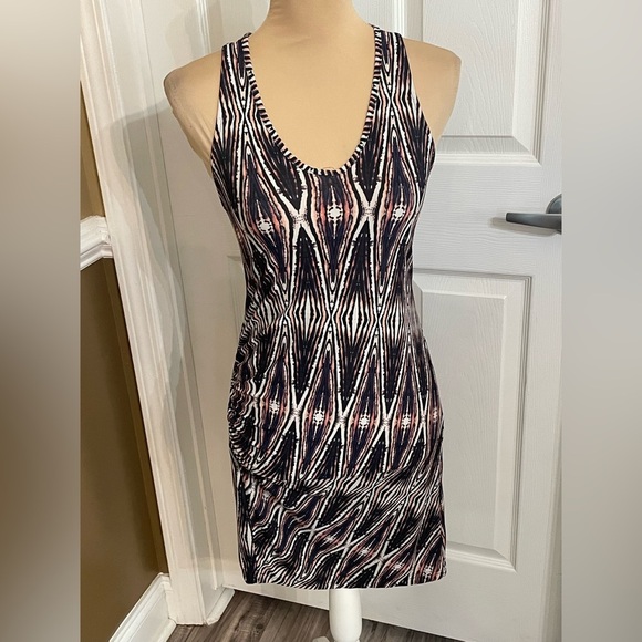 Deborah Viereck Black White and Pink Boho Patterned Sleeveless Dress XS - Picture 5 of 9